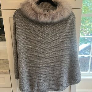 Faux Fur Trim Cape